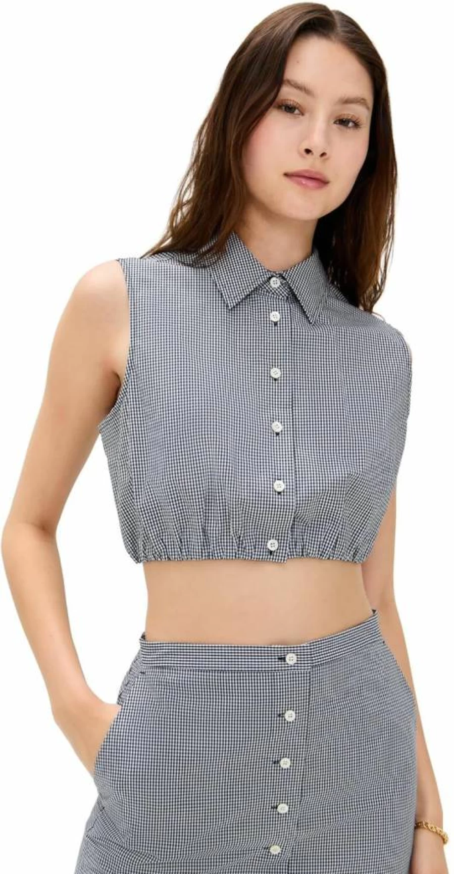 FRAME Women's Checkered Top - Classic Check Print Blouse for Women