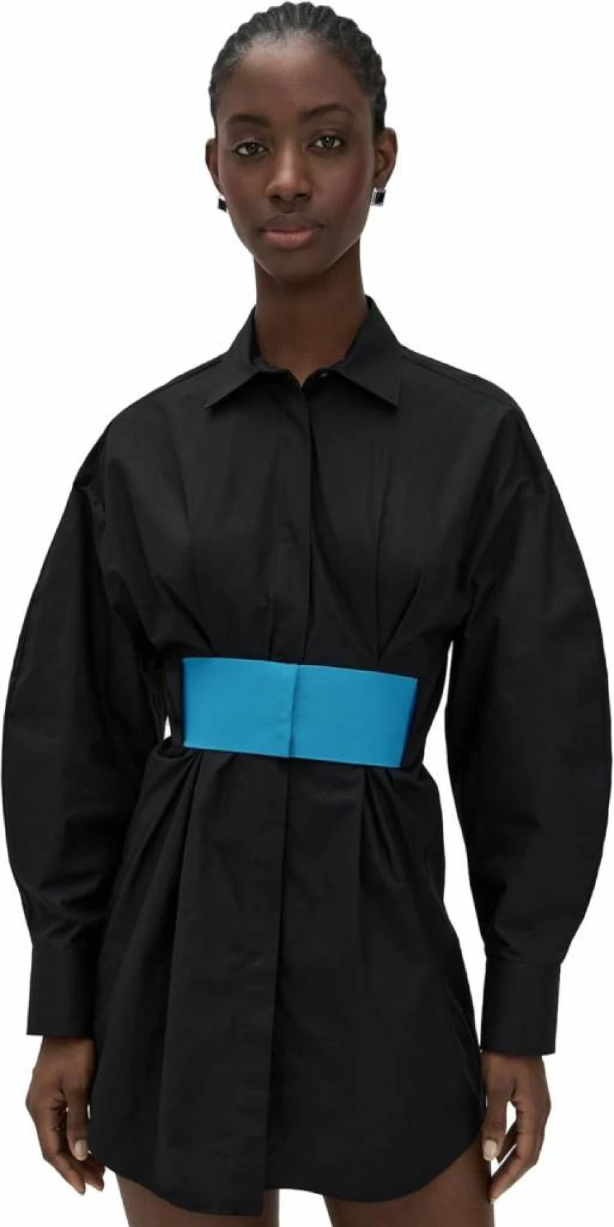 MSGM Women's Mini Dress with Collar and Long Sleeves - Stylish Casual & Party Wear