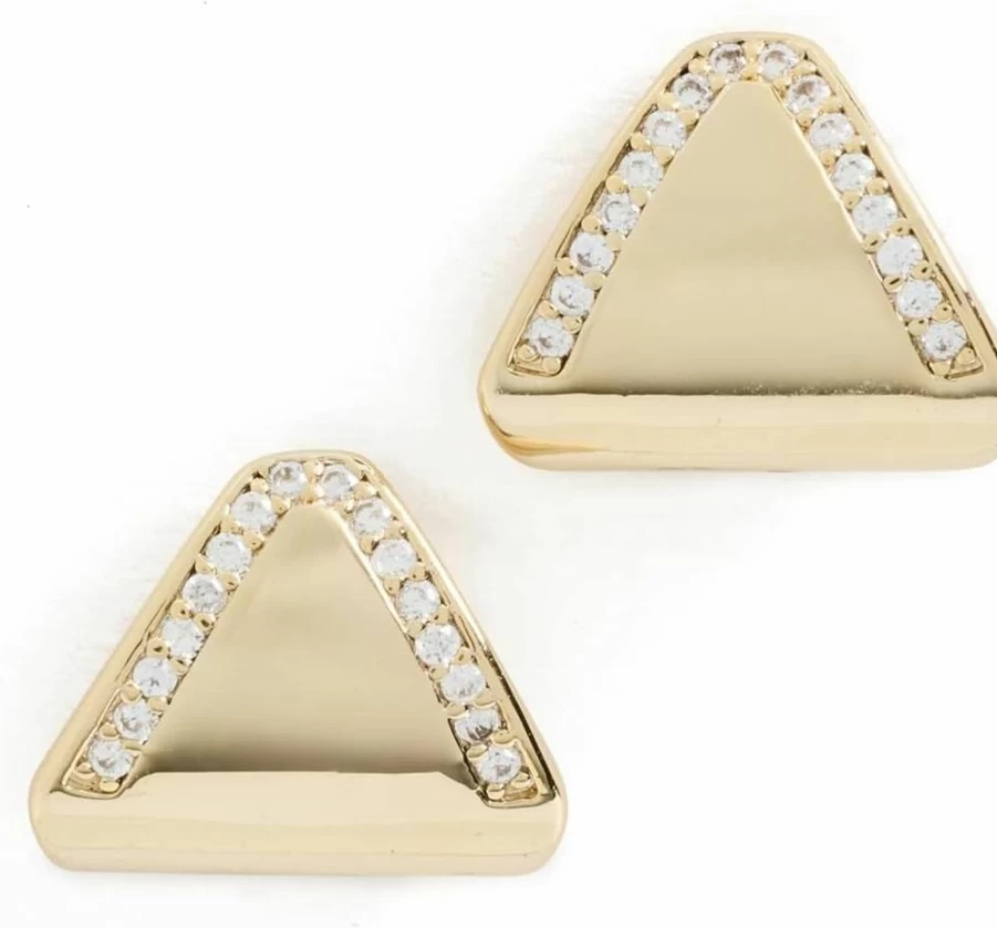 LUV AJ Women's Pave Shield Stud Earrings - Sparkling Cubic Zirconia Studs for Women