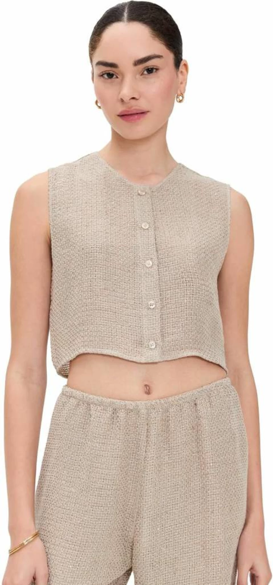 Leset Women's Stella Crewneck Vest - Soft Casual Sleeveless Pullover for Everyday Wear