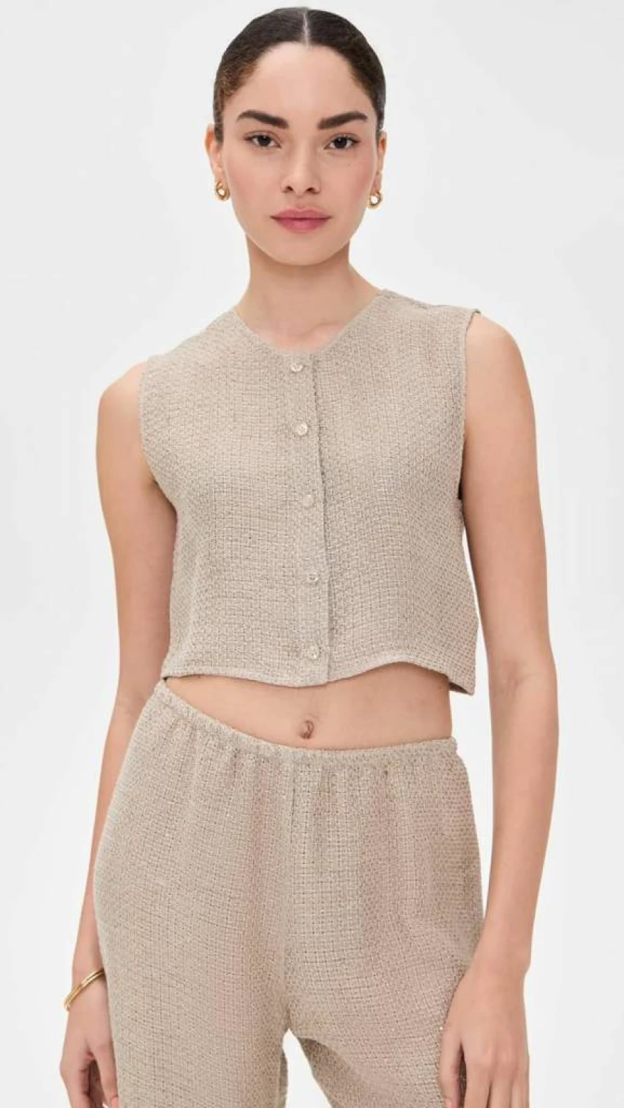 Leset Women's Stella Crewneck Vest - Soft Casual Sleeveless Pullover for Everyday Wear