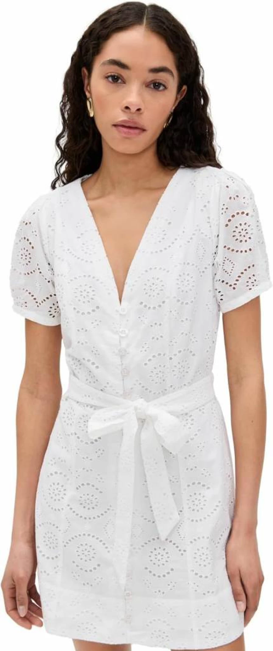 Joe's Jeans Women's Halle Eyelet Mini Dress - Floral Summer Dress with Eyelet Detail