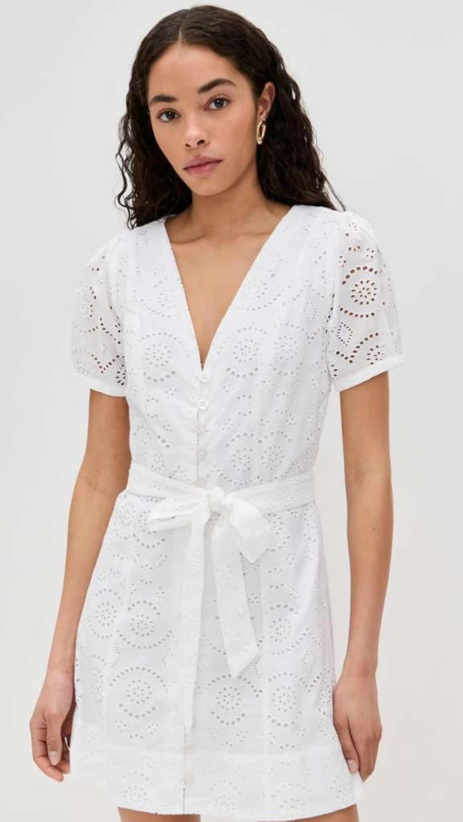 Joe's Jeans Women's Halle Eyelet Mini Dress - Floral Summer Dress with Eyelet Detail