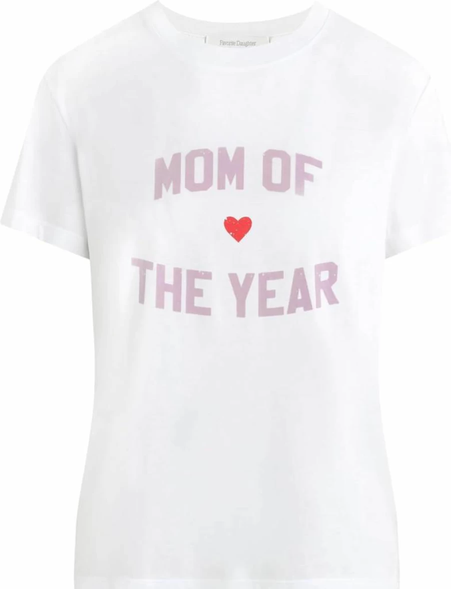 Favorite Daughter Women's "Mom Of The Year" Graphic Tee - Soft Blue Casual T-Shirt