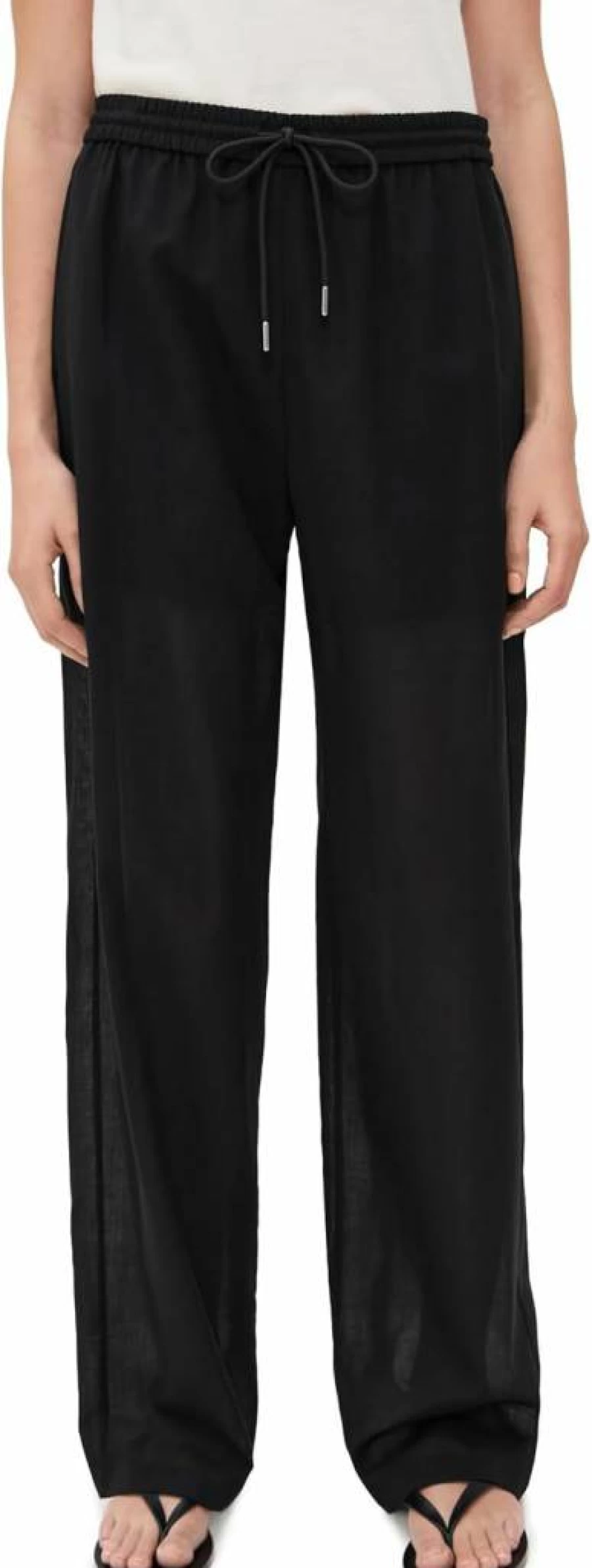 Theory Women's High-Waisted Drawcord Pull-On Pants - Comfortable Stretch Office Trousers