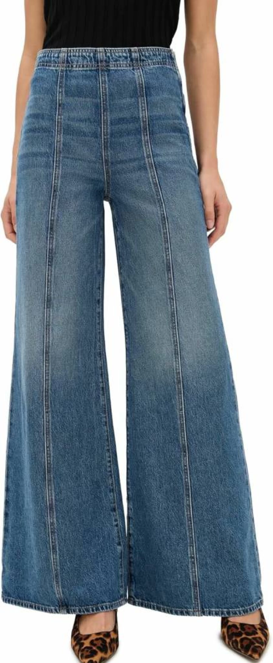 Ulla Johnson Women's Bianca High-Rise Wide Leg Jeans - Premium Denim Pants for Women