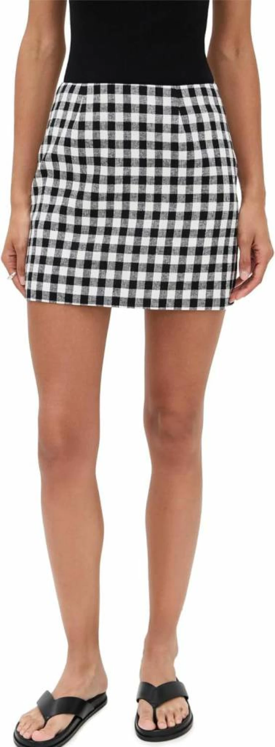 WAYF Gracie Gingham Mini Skirt for Women - Checkered Pattern Summer Skirt