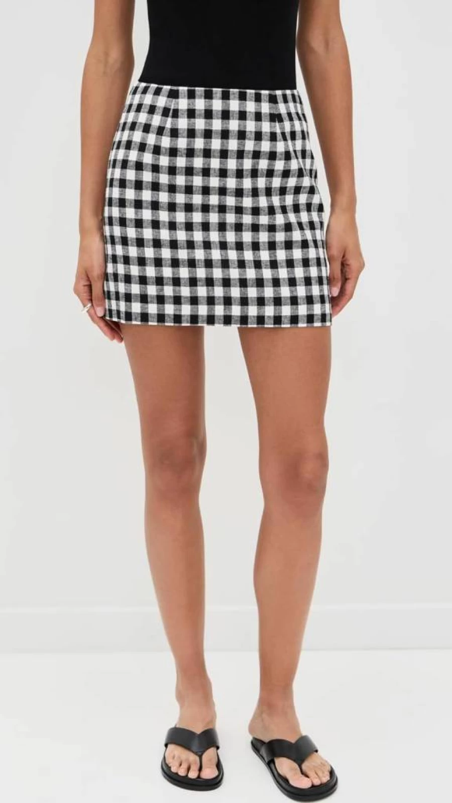 WAYF Gracie Gingham Mini Skirt for Women - Checkered Pattern Summer Skirt