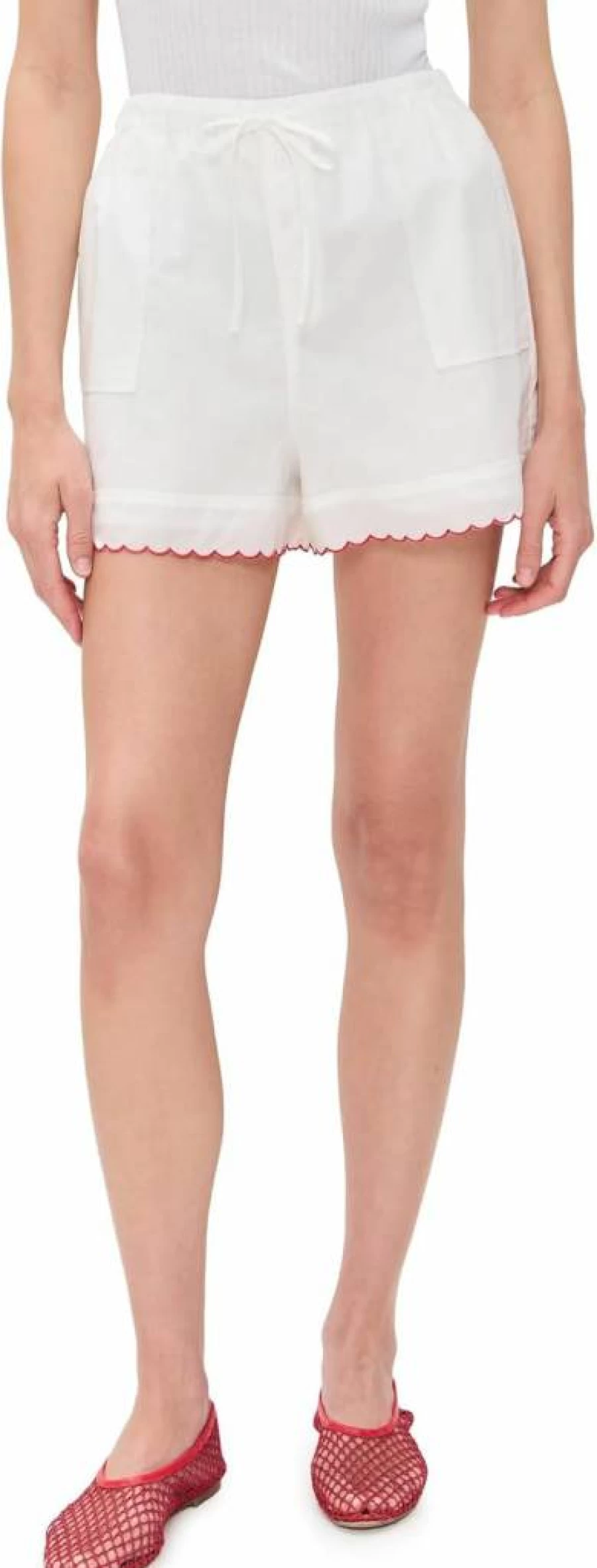 WAYF Women's Elena Embroidered High-Waisted Shorts - Boho Chic Summer Casual Denim Shorts