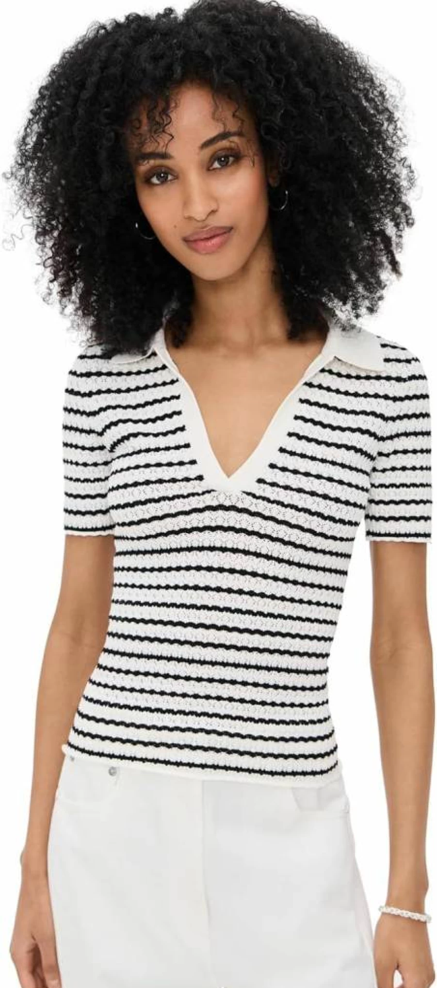Joe's Jess Pointelle Knit Polo Shirt for Men - Breathable Cotton Blend, Classic Collar Design