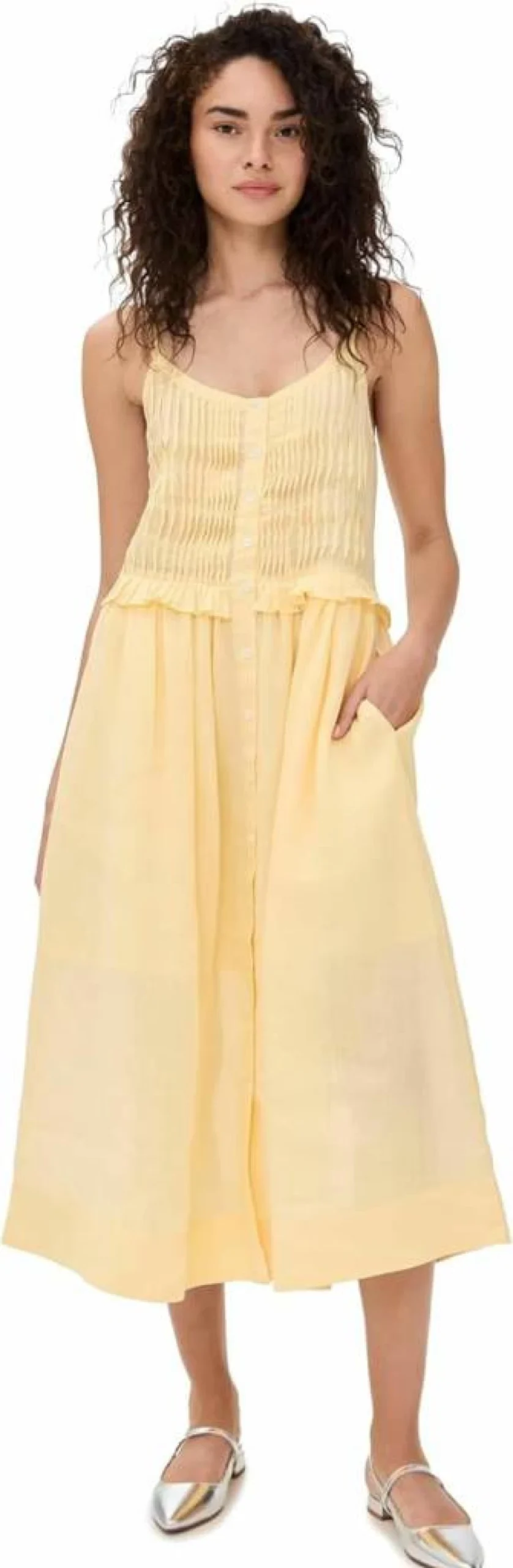 Sea Women's Zora Solid Color Button-Down Tank Dress