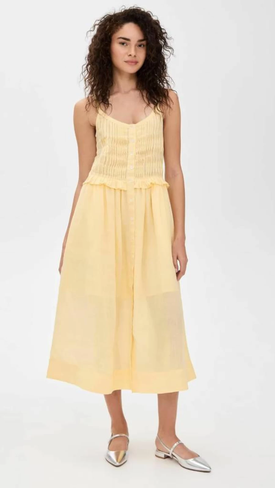 Sea Women's Zora Solid Color Button-Down Tank Dress