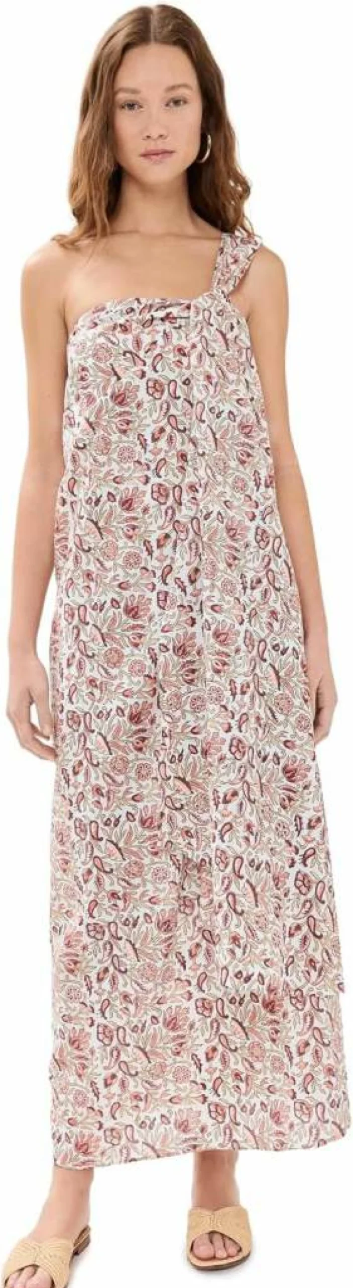 Culthera Women's Jaya Parchment Block Print Cotton Dress - Handcrafted Ethnic Wear