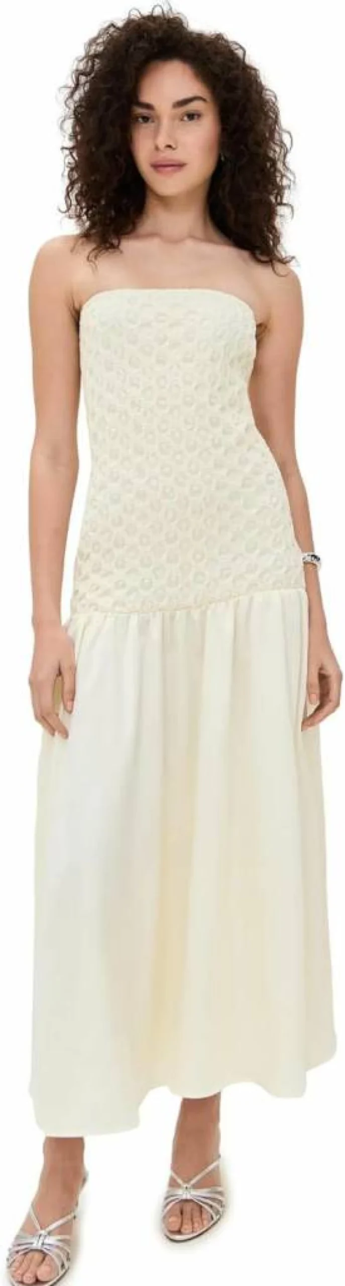Arianne Elmy Women's Strapless Smocked Parlour Dress - Elegant Summer Midi Dress for Weddings & Special Occasions