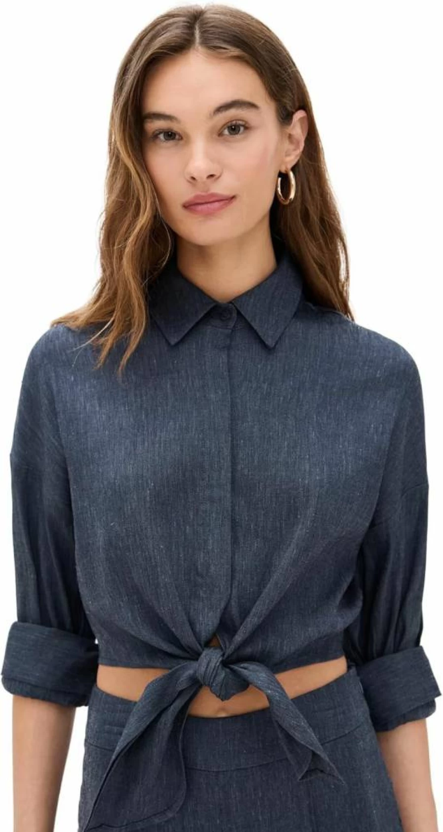 STAUD Lisa Linen Top for Women - Lightweight Summer Blouse