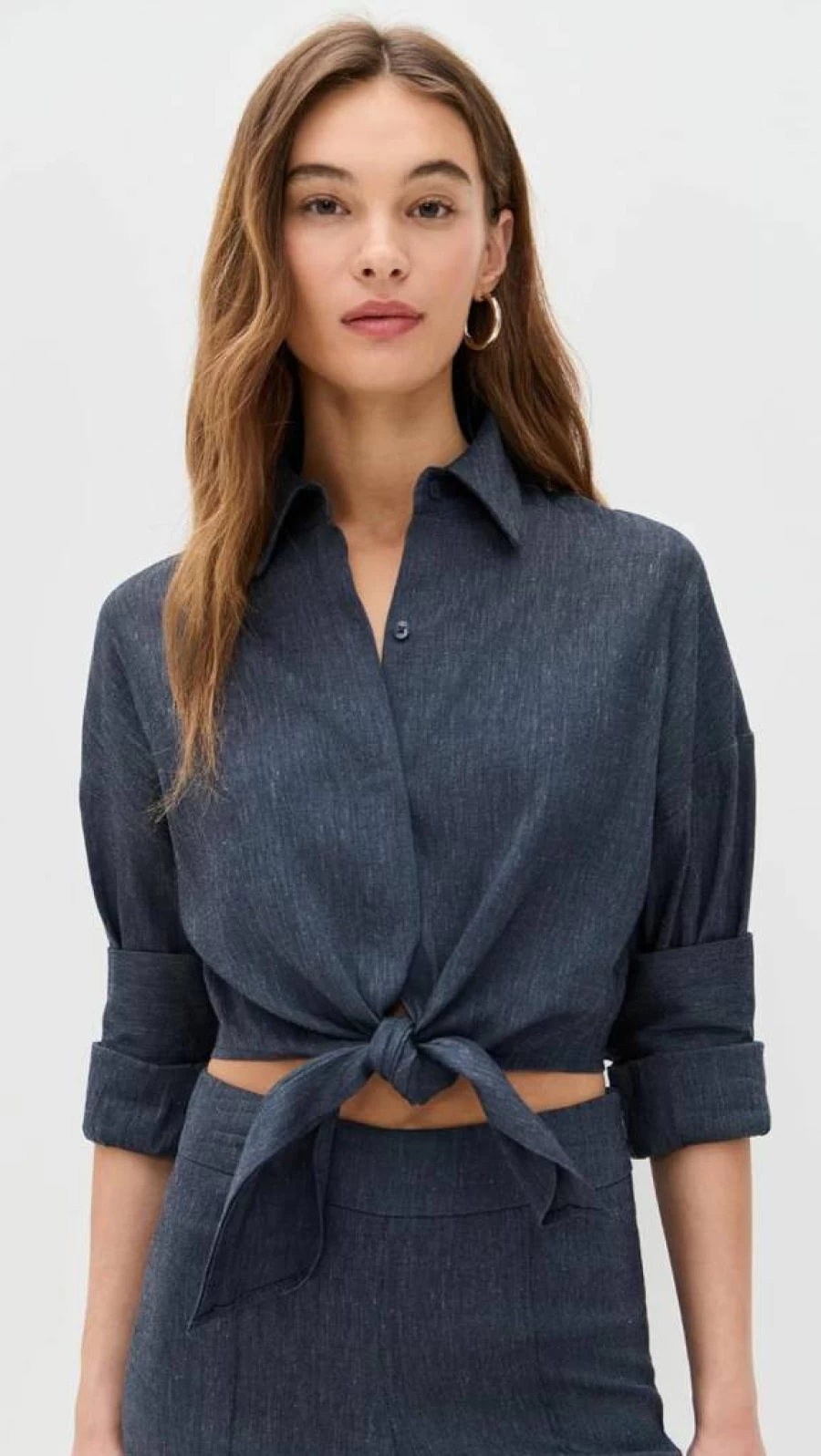 STAUD Lisa Linen Top for Women - Lightweight Summer Blouse