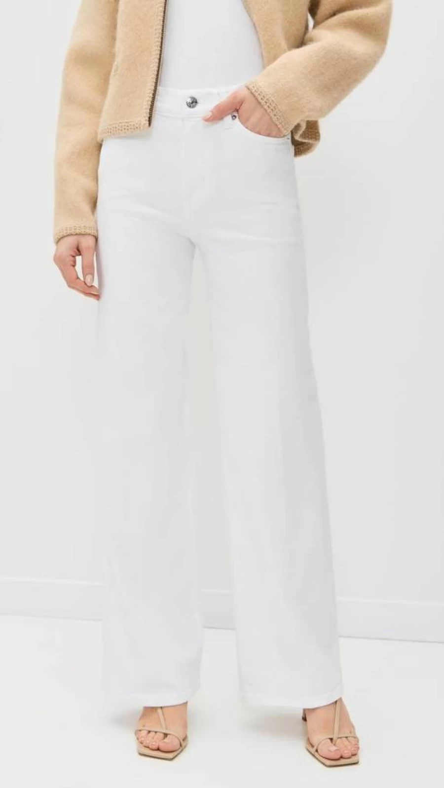 FRAME Women's High-Waisted Slim Fit Palazzo Jeans - Stretch Denim Skinny Trousers
