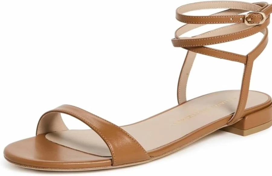 Stuart Weitzman Women's NudistWrap Sandals - Elegant Strappy Heeled Sandals for Women