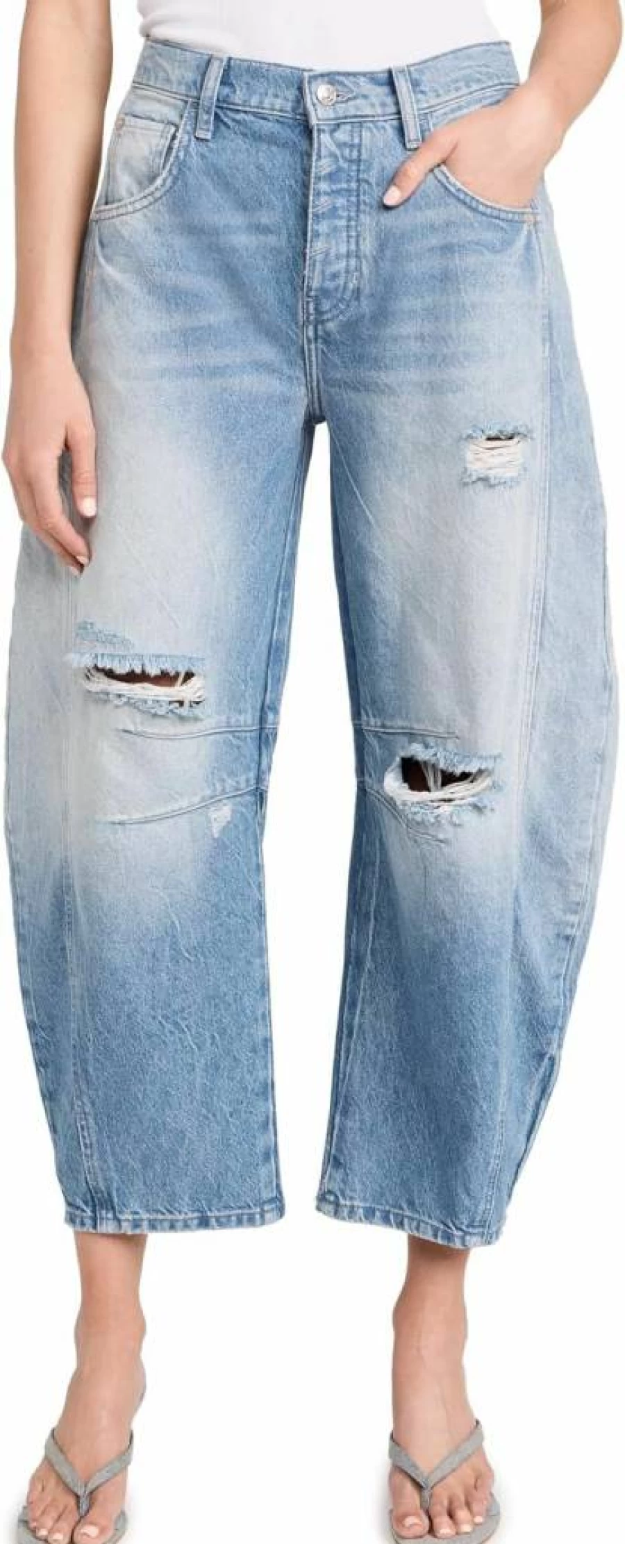 Free Women's Good Luck Barrel Jeans by Free People - Mid-Rise Denim Pants