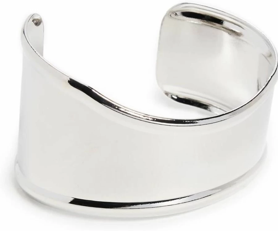ADINA EDEN Women's Curved Wide Bangle Bracelet - Elegant Indented Design for Stylish Accessories