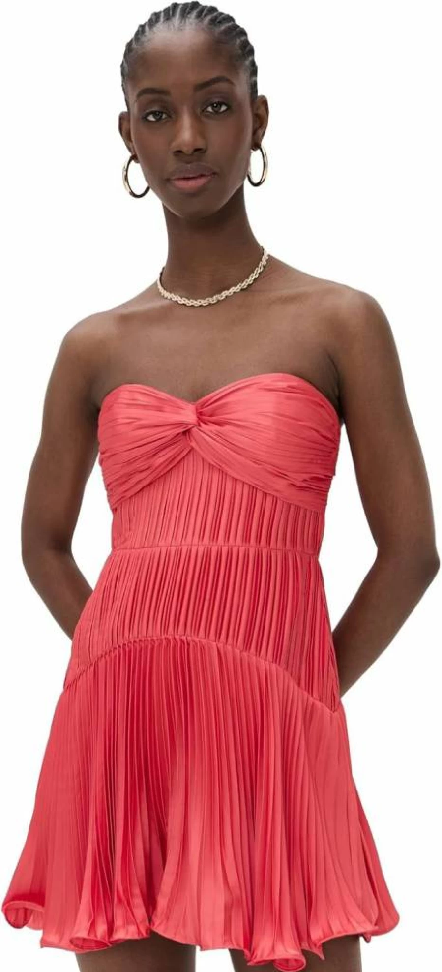 AMUR Women's Catrina Mini Pleated Dress - Elegant Floral Print Summer Dress