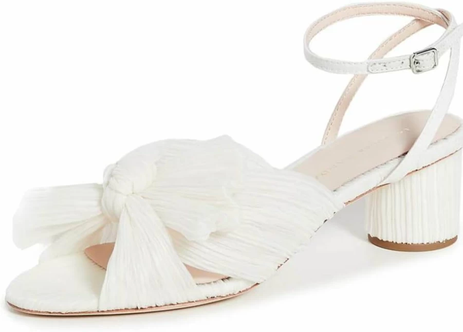 Loeffler Randall Dahlia Pleated Bow Heels for Women with Ankle Strap - Elegant Dress Shoes