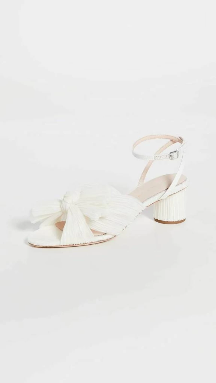 Loeffler Randall Dahlia Pleated Bow Heels for Women with Ankle Strap - Elegant Dress Shoes