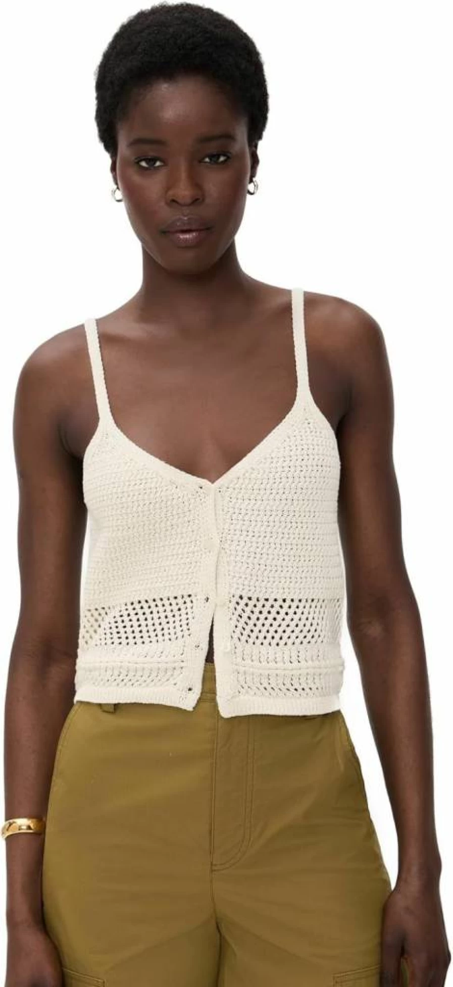Z SUPPLY Women's Tay Crochet Boho Summer T-Shirt Casual Lace Yarn Knit Tee