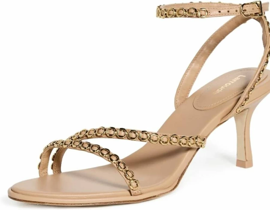 Larroude Milanina Women's Minimalist Leather Sandals – Chic Summer Slide Sandals for Women