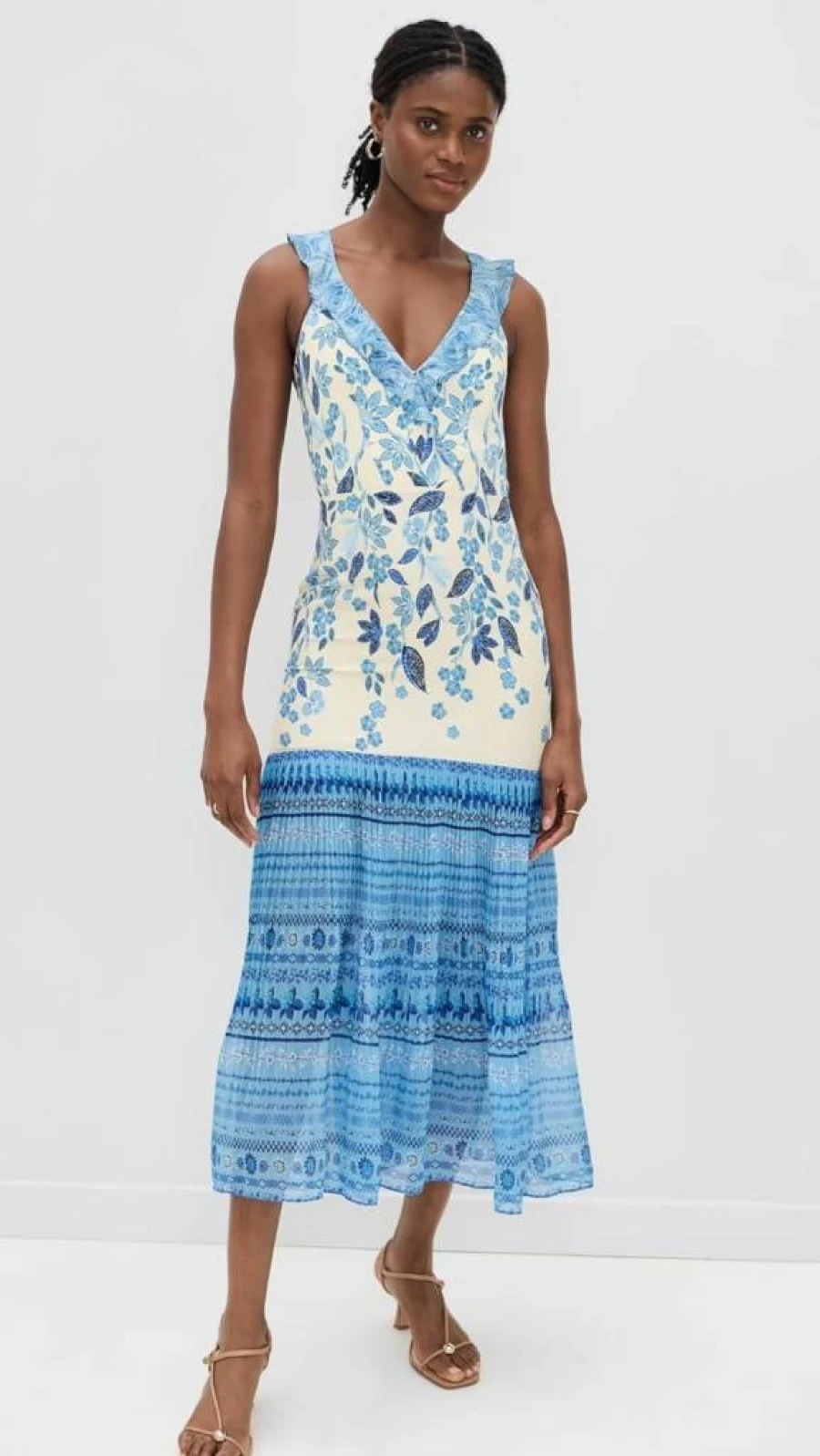 SALONI Women's Amy Dress - Elegant Floral Printed Summer Dress