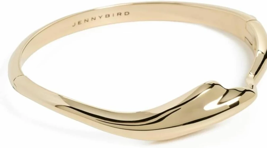 JENNY BIRD Portia Bangle for Women - Elegant Gold-Tone Cuff Bracelet