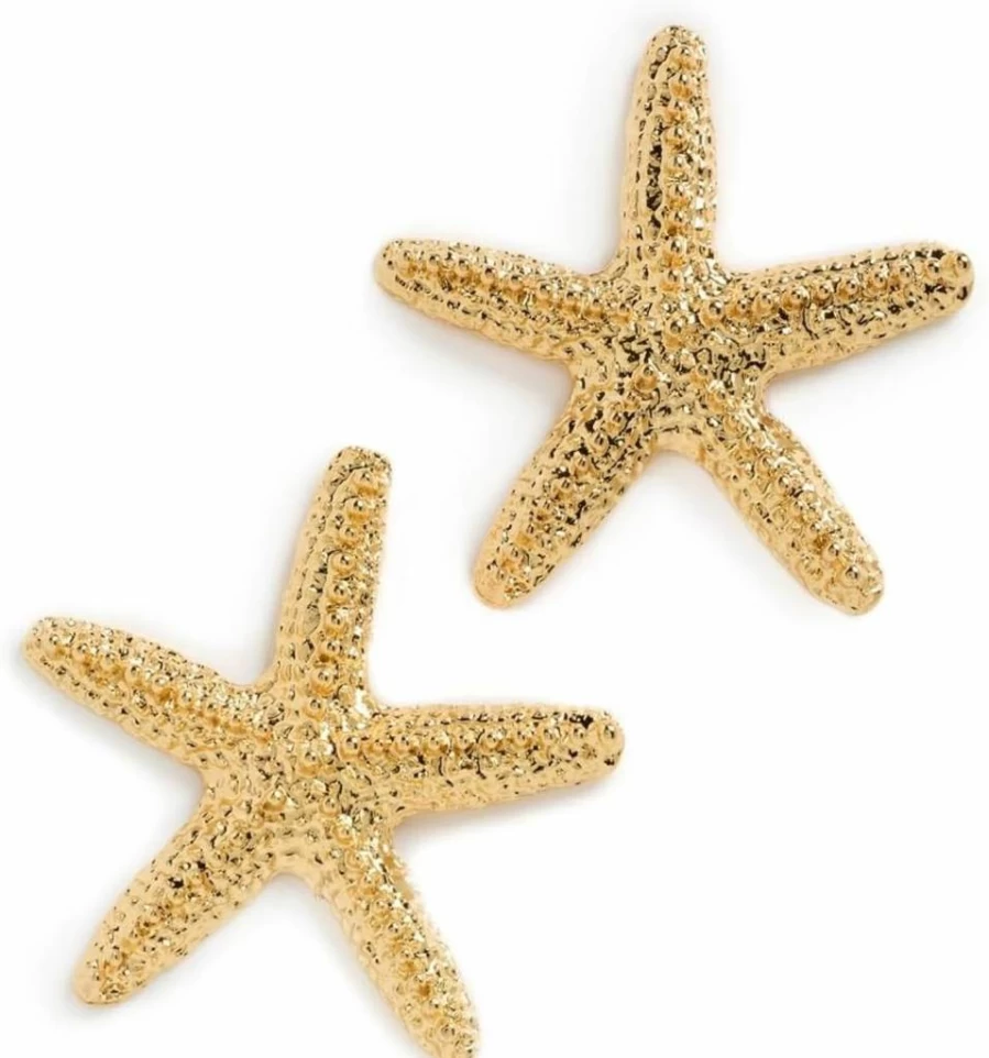Kenneth Jay Lane Gold-Tone Textured Starfish Stud Earrings for Women