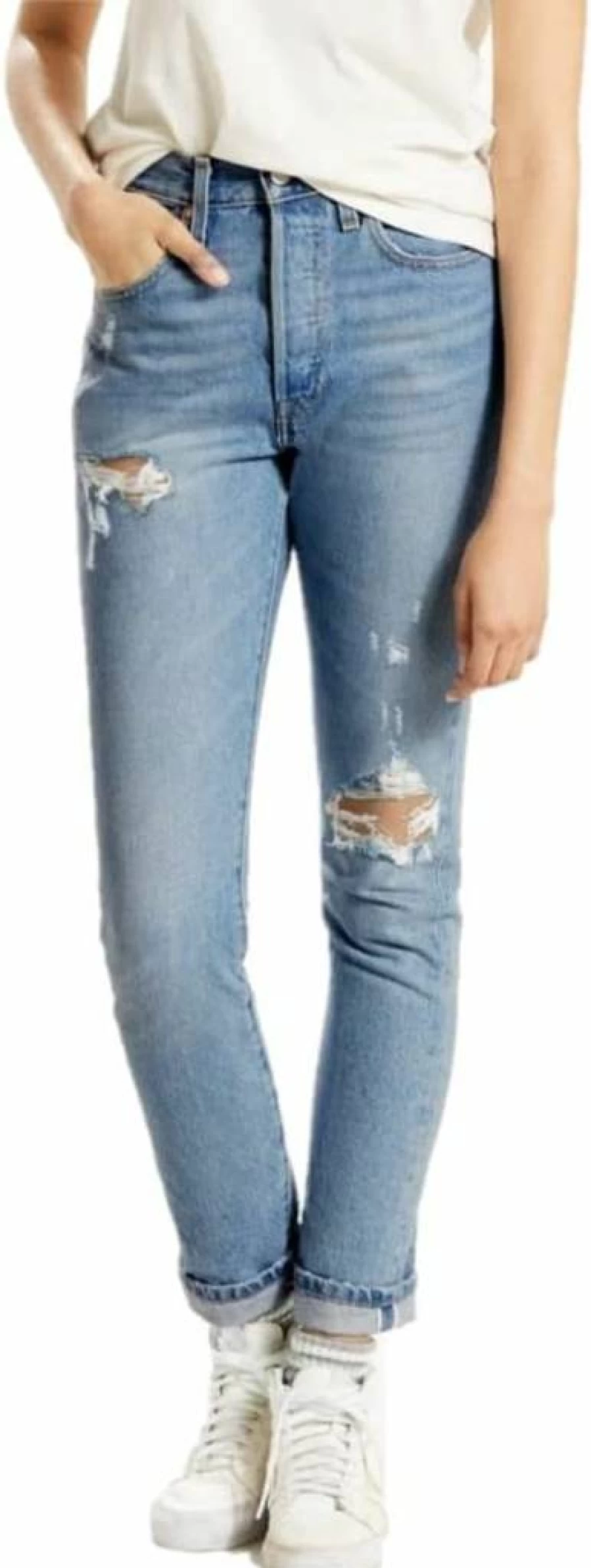 Levi's Women's 501 Skinny Jeans - Premium High Waist Stretch Denim Pants