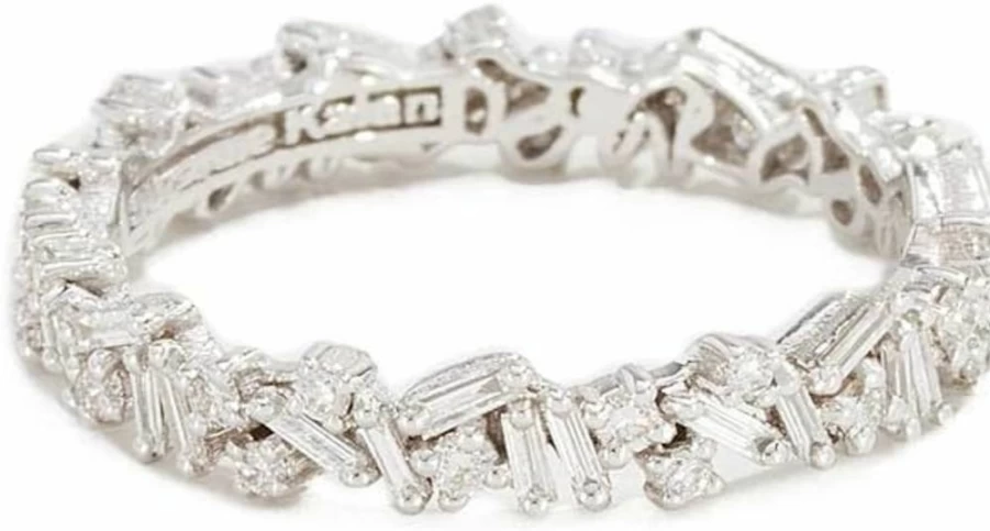 Suzanne Kalan 18K White Gold Fireworks Eternity Band Ring for Women