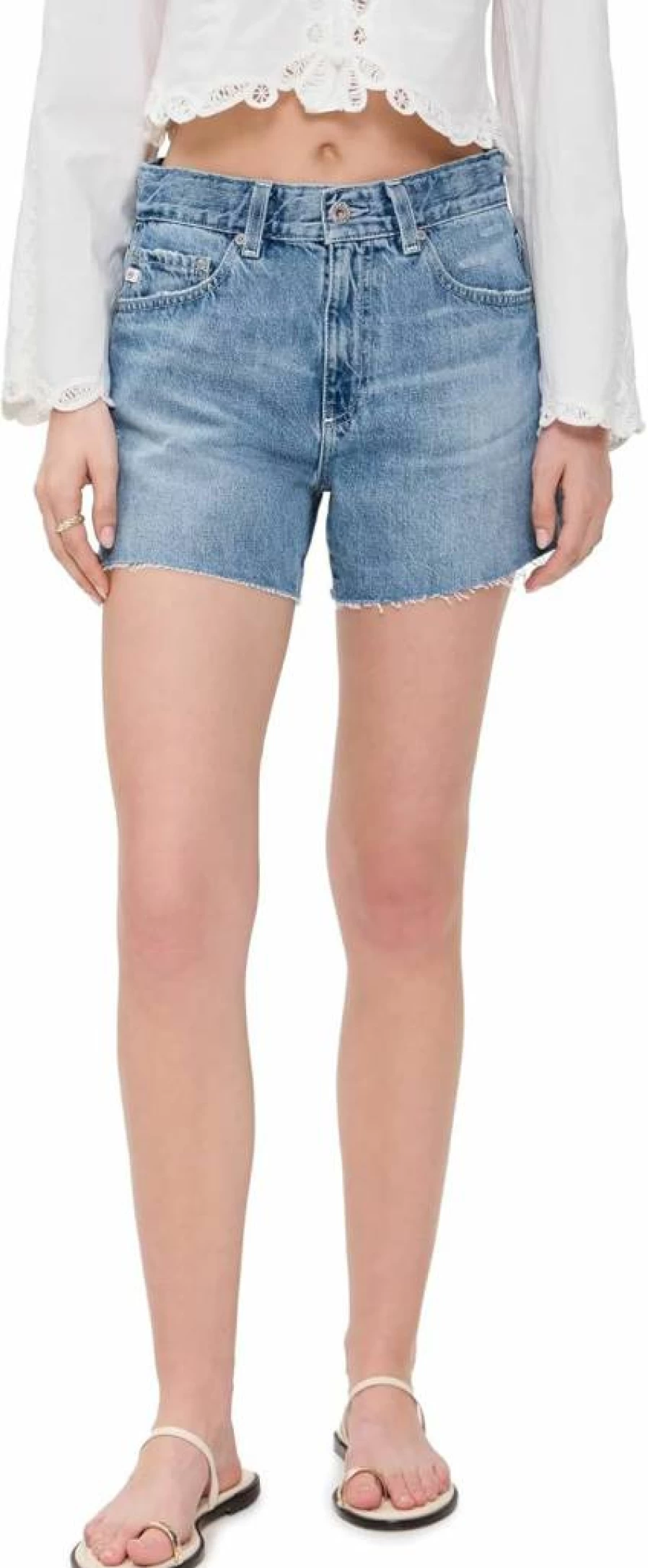 AG Adriano Goldschmied Women's Halle High Rise Relaxed Denim Shorts - Comfortable Casual Wear