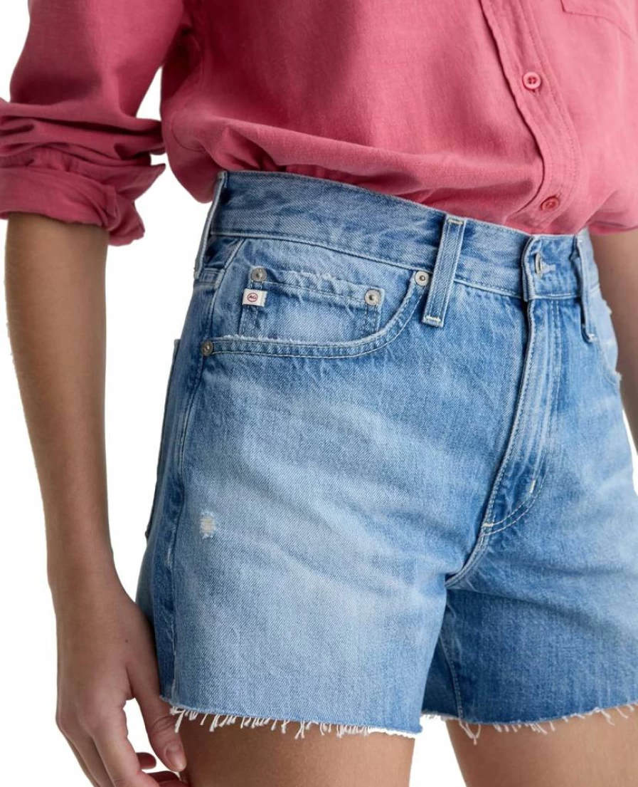 AG Adriano Goldschmied Women's Halle High Rise Relaxed Denim Shorts - Comfortable Casual Wear