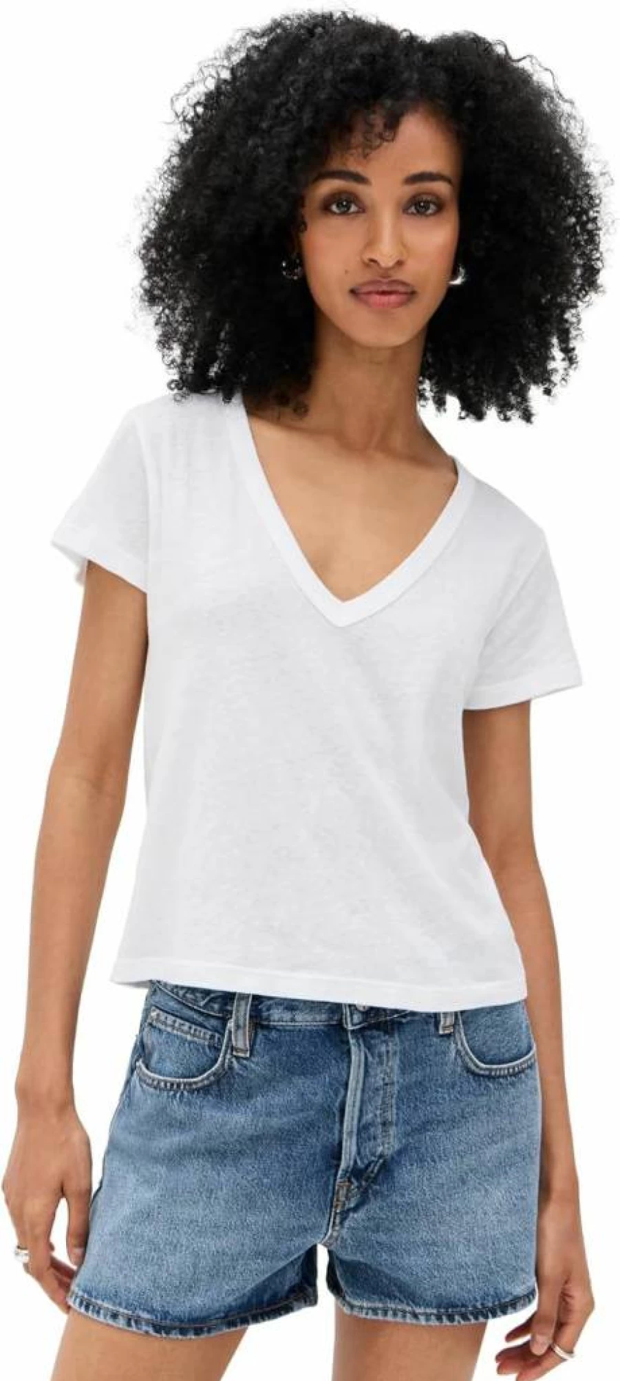 Leset Women's Laura V-Neck T-Shirt - Soft Casual Basic Tee for Women