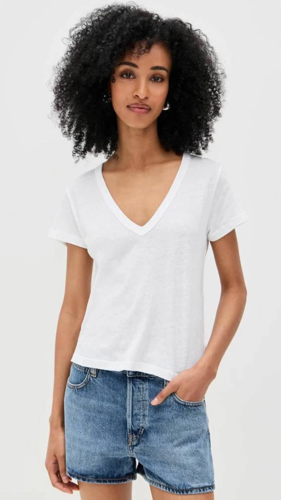 Leset Women's Laura V-Neck T-Shirt - Soft Casual Basic Tee for Women