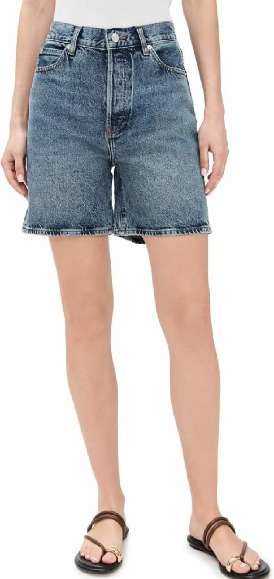 FRAME Women's The Timeless High-Waisted Denim Shorts | Classic Fit & Comfort