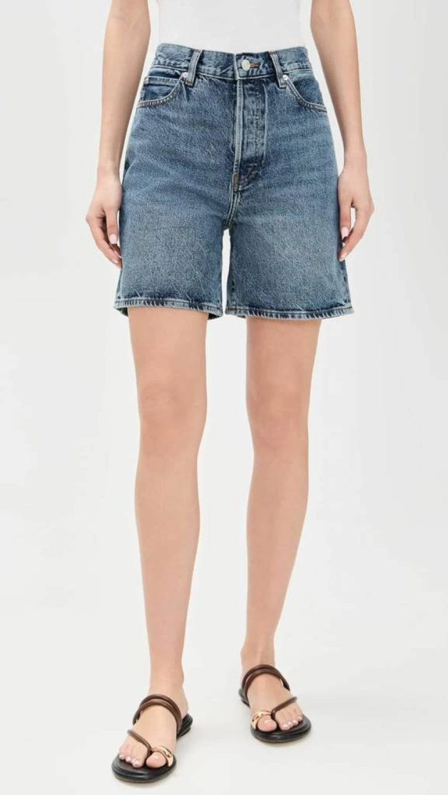 FRAME Women's The Timeless High-Waisted Denim Shorts | Classic Fit & Comfort