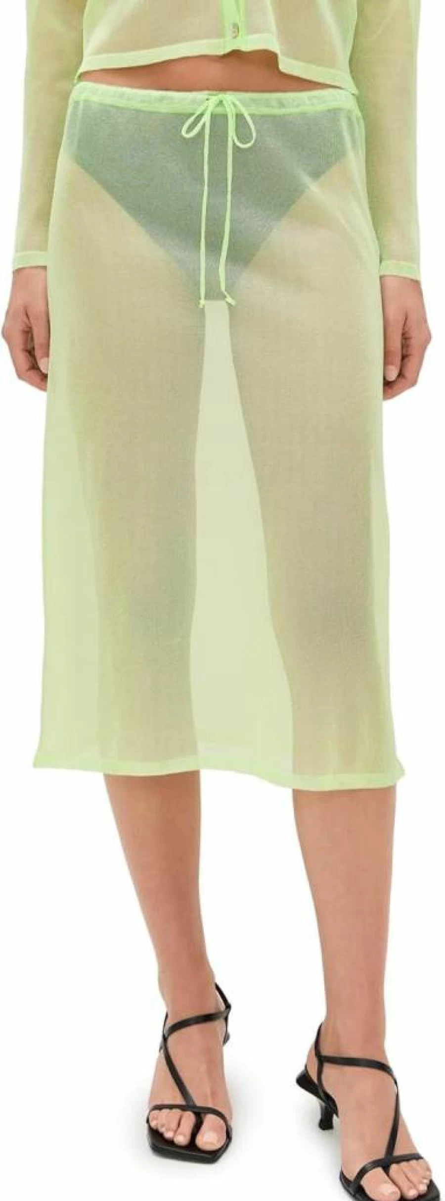 BAUM UND PFERDGARTEN Women's Colette Skirt - Stylish High-Waist Flared Denim Midi Skirt