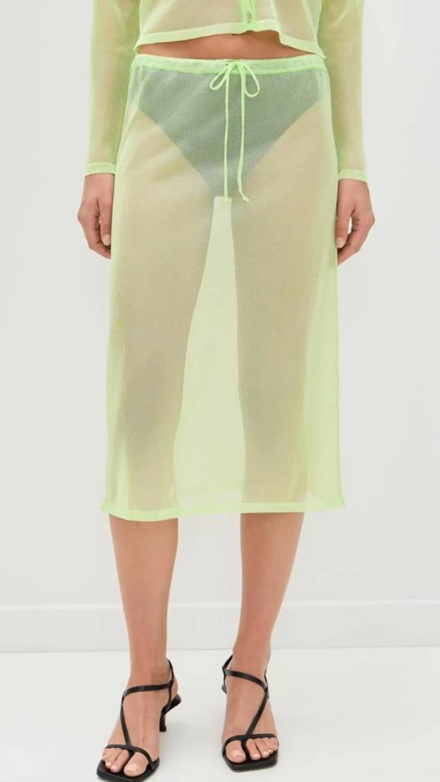 BAUM UND PFERDGARTEN Women's Colette Skirt - Stylish High-Waist Flared Denim Midi Skirt