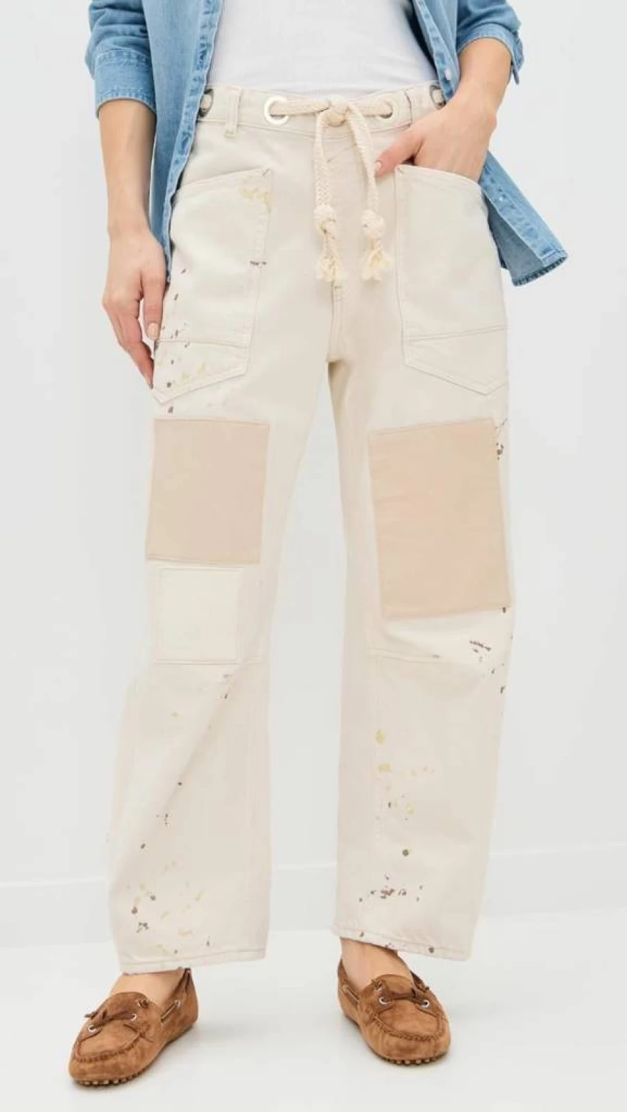 Free Women's Moxie Low-Rise Pull-On Barrel Jeans by Free People