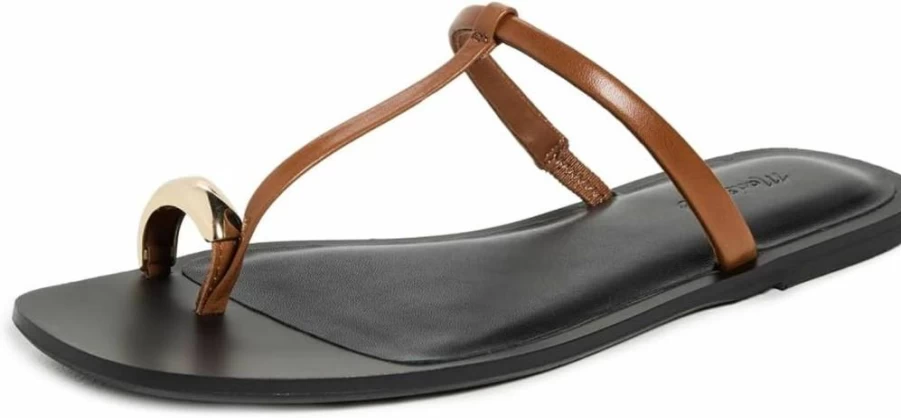 Madewell Women's Lala Thong Sandals with Hardware Detail - Comfortable Ballet Flat Sandals for Women