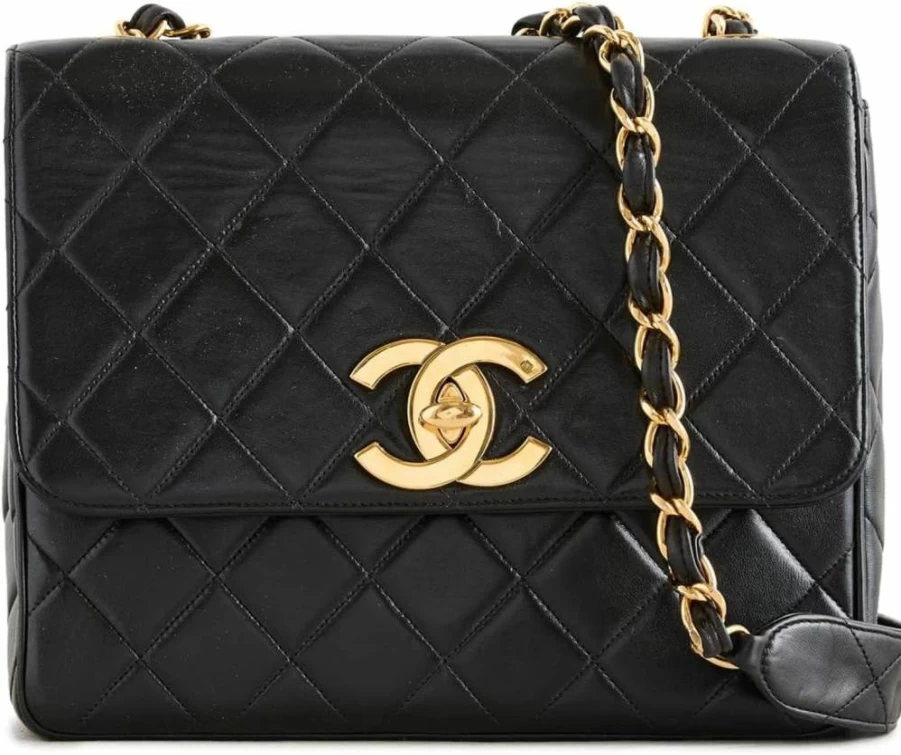 Chanel Pre-Owned Lambskin Leather Chain Shoulder Bag for Women