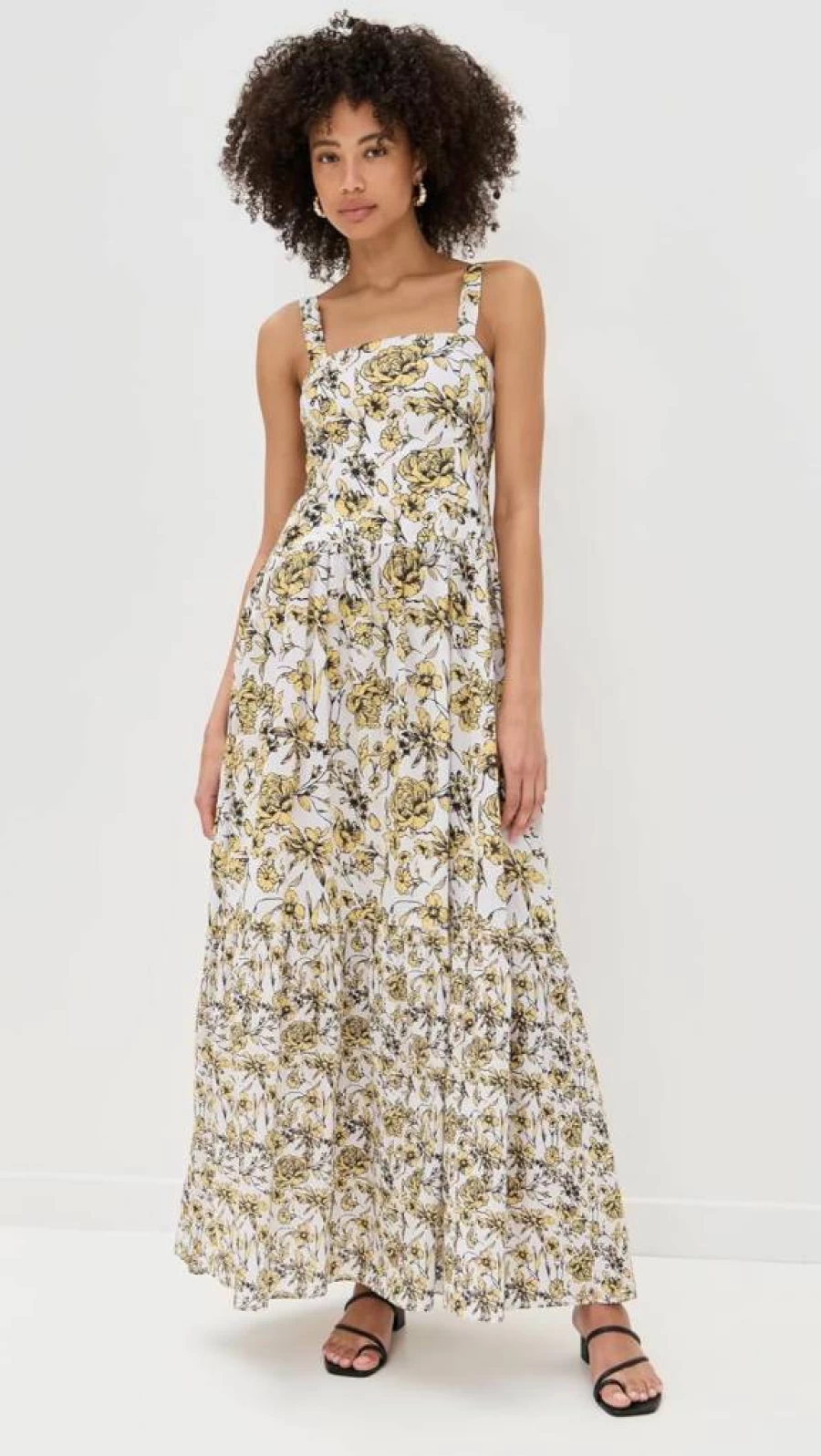 Playa Lucila Women's Square Neck Flowy Maxi Dress - Elegant Beach Summer Long Dress