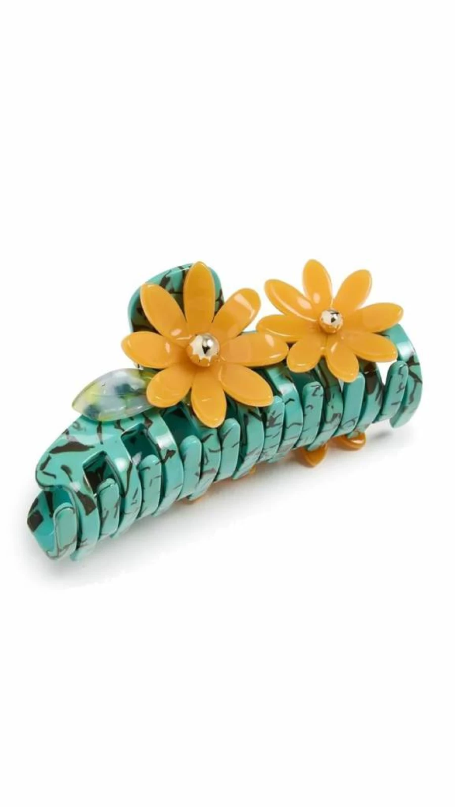 Lele Sadoughi Women's Petunia Claw Clip Hair Accessory - Neon Turquoise, Orange, Green, 1 Count