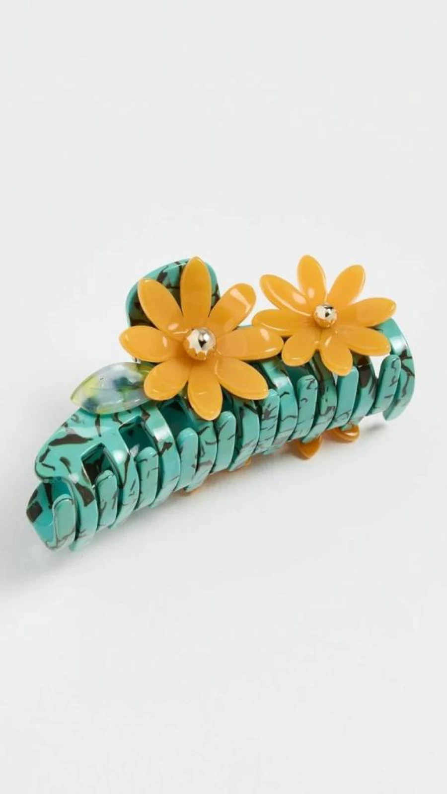 Lele Sadoughi Women's Petunia Claw Clip Hair Accessory - Neon Turquoise, Orange, Green, 1 Count