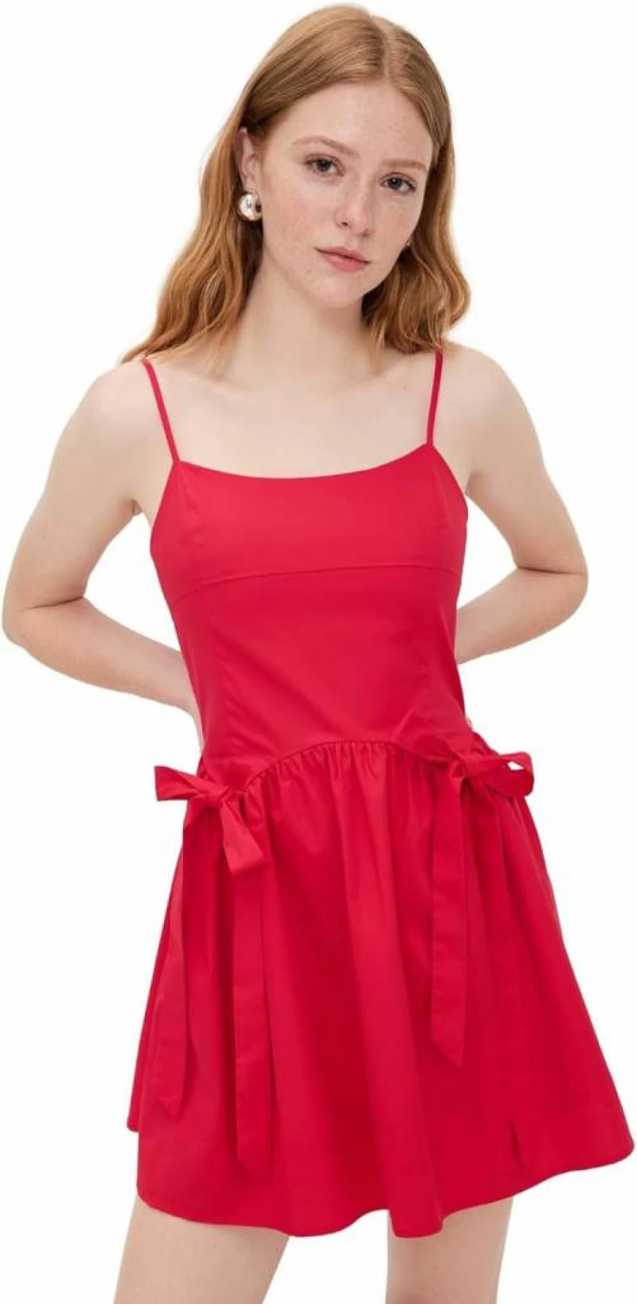MOON RIVER Women's Red Mini Dress - Elegant Short Sleeve Party Dress for Casual & Evening Wear