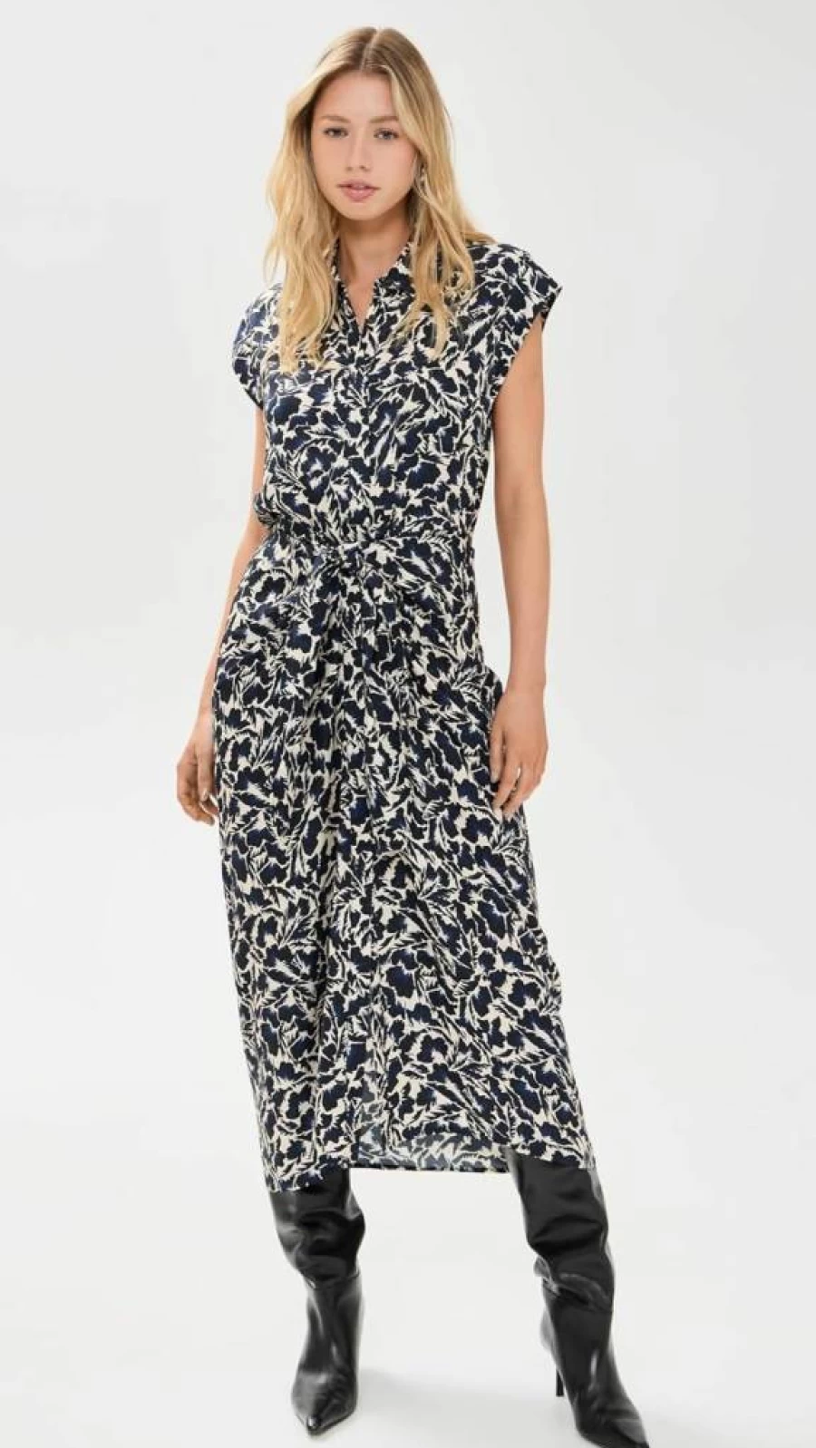ALC Women's Emilia Dress - Elegant Flowy Midi Dress for Casual and Evening Wear